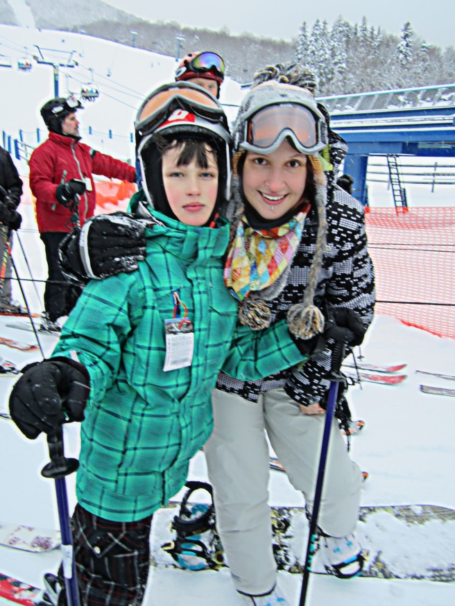 This is Max and I, snowboarding( and skiing) at Mont Tremblant in Quebec, Canada.