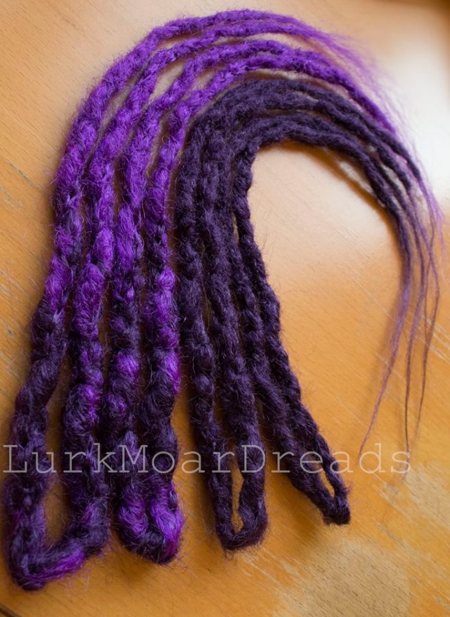 Synth Dreads Crochet Purple Accent Set))